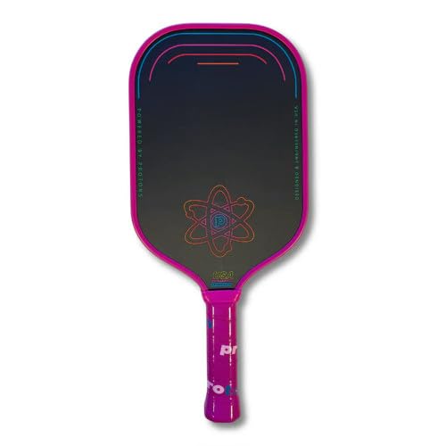 Proton Series Three Raw Carbon Pickleball Paddle - Elongated 16.5" Length, 15mm Honeycomb Core, 8.2oz Lightweight for Spin, Control & Power