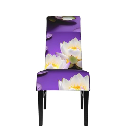 Housse de chaise de salle à manger lotus violet extensible