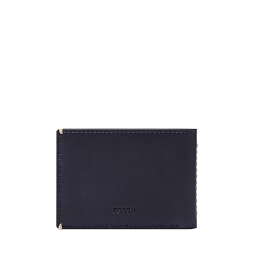Image of Fossil Men's Wallet, Westover Leather Front Pocket Wallet for Men, Insignia Blue