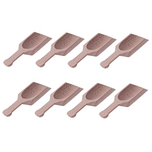 COLLBATH 8pcs Tea Scoop Beech Salt Shovels Flat Handle Teaspoon for Kitchen for Spices Flour and More Alternative to Scoops