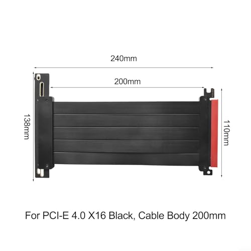 Cable riser PCIe 4.0 X16 de 200 mm con soporte vertical de 90 grados para GPU RTX 4090 4