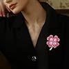 LEGENTLISUR Broche En Zircone Cubique Broche Trèfle à Quatre Feuilles Broche En Zircon Exquise Sacs à Dos Pour Femmes Vêtements Vestes Accessoires（Noir） #5