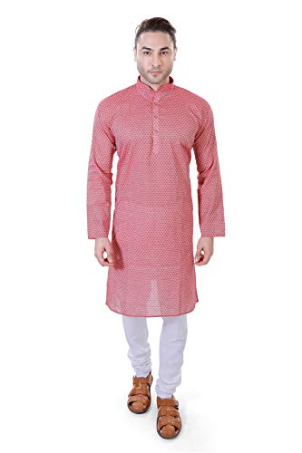 Image of LUCKWIN Men's Regular Fit Cotton Kurta Pyjama Set, Full-Sleeve, Mandarin Collared Neck, Ideal for Every Occasion, Cotton Made, Lightweight and Comfortable