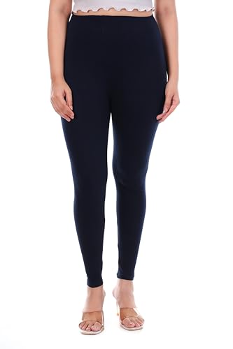 Image of TPF Women Solid Cotton Lycra Stretchable Leggings | Comfortable Ankle-Length Slim Fit Leggings for Women & Girls | Soft, Breathable Wear Bottoms
