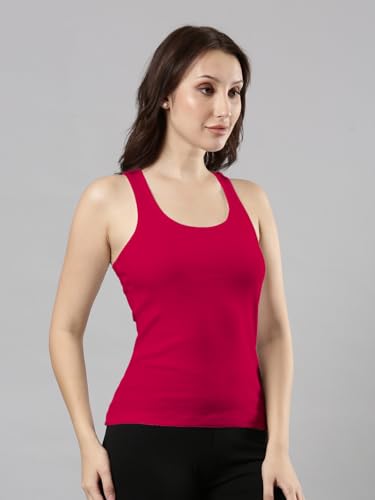 Image of Femmora Body Hugging Waist Length Camisole, Solid, Soft and Comfortable Cotton Fabric with Racer Back, for Women,Pack of 1