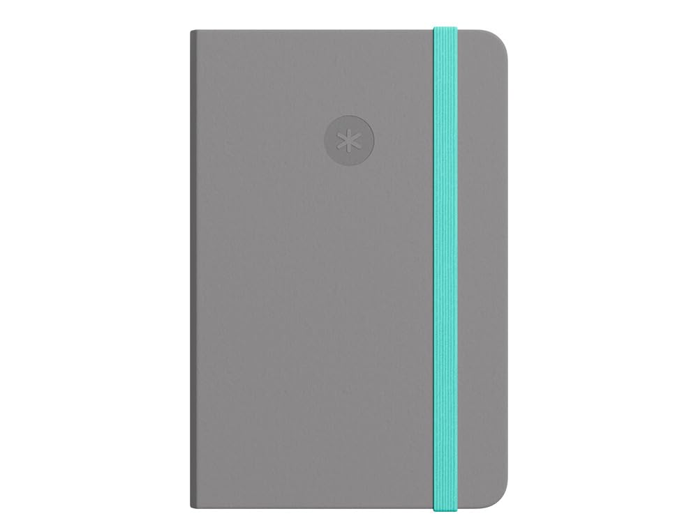 Antartik Notebook with Gummet Notes Hard Cover A4 Smooth Sheets Grey and Turquoise 100 Sheets 80 GR FSC