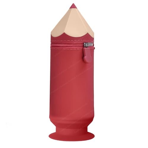 Image of FunBlast Multipurpose Silicone Pencil Case, Red, Pencil & Pen Organizer Pouch for School Supplies, Girls