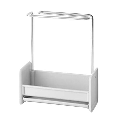 1 PC Stainless Steel Sink Kitchen Sponge Holder with Dishcloth Drying Rack Kitchen Rag Stand for Household Countertop Supplies