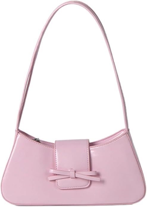 Image of Shoulder Bag for Women, Hobo Handbags Trendy Y2K Purses Patent Leather Clutch Bag Cute Bow Purse