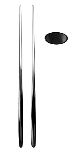 Guzzini My Fusion Black 10 Inch Chopsticks and Rest, Set of 2
