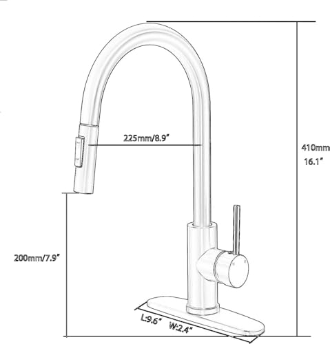 Red Copper Kitchen Faucet, Kitchen Faucet with Pull Out Sprayer and Deck Plate