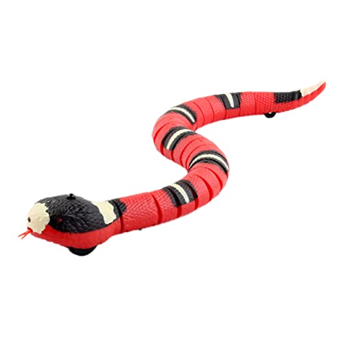 Jouet serpent à induction électronique USB rouge interactif pour chat et chien