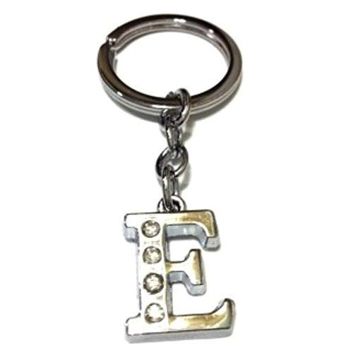 J K b K Key Ring ALPHABET - E with 4 Jerking Stones - Steel