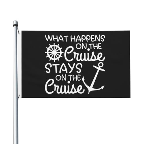 What Happens On The Cruise Stays On The Cruise Flag 3x5 Ft Double Sided Welcome Yard Home Lawn Decoration Banner
