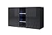 muebles bonitos Letti e Mobili - Credenza Modello Luke A1 con LED (120x70cm) Colore Nero