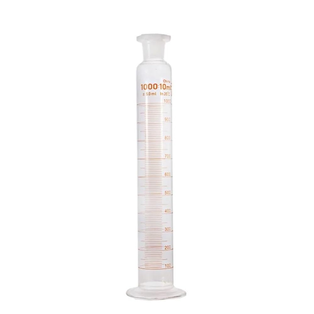 Cristalería de Laboratorio Probeta de vidrio graduada de laboratorio de 1000 ml con tapón de plástico