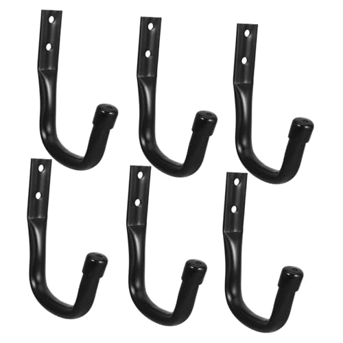 GANAZONO 6pcs Heavy Duty Wall Mount Garage Hooks Weather Resistant Storage Hangers for Tools Ladders and Hoses Stylish and Utility Hooks for Organizing Your Garage