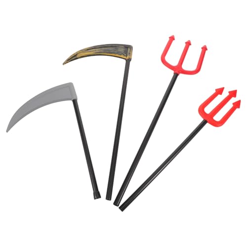 TOVINANNA 4 Piezas Réplicas de Hoces Antiguas para Halloween Accesorios de Cosplay de Plástico Seguro para Decoraciones Reutilizables para Fiestas y Representaciones