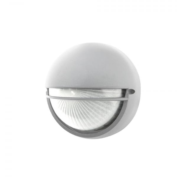 Plafón exterior circular con visera plata 60W E27
