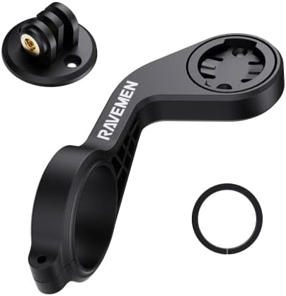 RAVEMEN AOM01 Out-Front Mount Compatible with Garmin/COOSPO/CYCPLUS/iGPSPORT Bike Computers/GoPro/ FR160 - Fit 31.8mm Handlebar