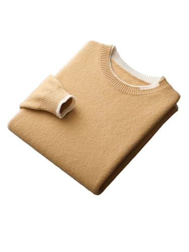 Mens 100 Percent Merino Wool Sweater Lightweight Long Sleeve Knitted Pullover Business Casual Sweater