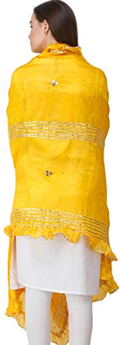Dupatta from Amritsar with Gota Patches and Frill Border - Art Silk3