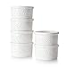 DOWAN Ramekiny, 240 ml, bezpieczne do piekarnika, porcelanowe ramekiny do kremowego brulee, w stylu murarskim, do pieczenia ramekinów, zestaw 6 sztuk, białe