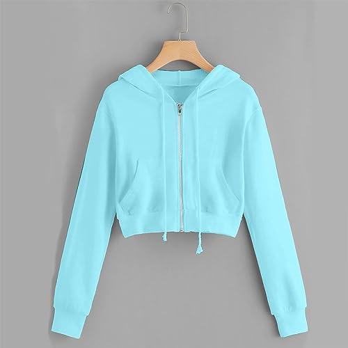 Hoodies for Women Zip Up Sweatshirts Cropped Hoodie Long Sleeve Workout Tops Jackets Fashion Teen Girls Y2K Clothes4