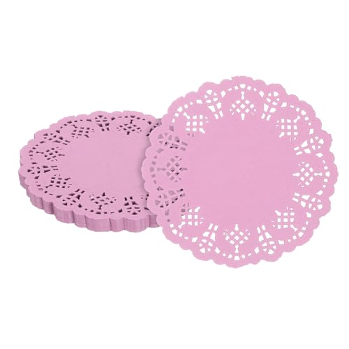 Napperon en papier rose jetable 8,9 cm absorbant pour dessous de gateaux - 2