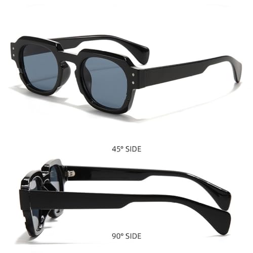Lunettes de soleil rivets décoration style rétro punk avec verres petit carré UV400