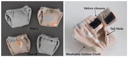 Image of Squirrel Diapers-Highly Absorbent with Strong & Flexible Hook and Loop Pants No Leak Reusable Diapers Urine Wet Pants for Squirrel,Fancy Rat,Groundhog (3pc, M)
