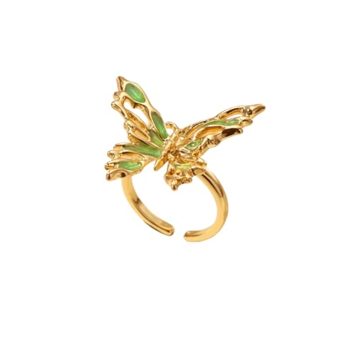 Bague papillon émail vert et or pour sublimer vos tenues de soirée