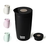 BOTTLE BOTTLE タンブラー 350ml ワンタッチ開閉 漏れ防止 真空断熱 サーモマグ コーヒー お茶用 保温保冷 ステンレス製 携帯マグ ボトル ブラック