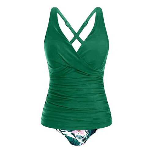 Tankini pour femme col en V et short de bain taille haute pour l'été