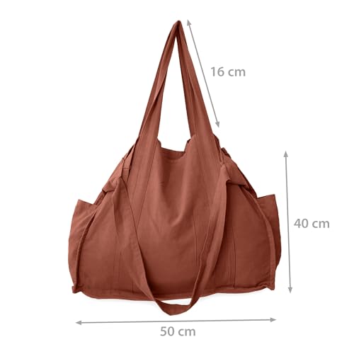 Maxi sac de plage lin et coton lavé résistant 50x40 cm
