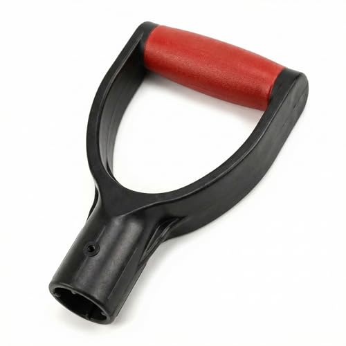 QWORK Plastic Spade Shovel with D Grip, 1-1/4' Polypropylene Shovel Handle for Digging and Raking
