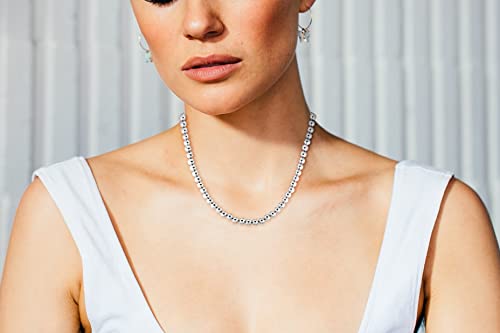 Savlano 925 Sterling Silver 5MM Handmade Bead Ball Strand Chain Necklace For Women - Made in Italy Comes With a Gift Box4