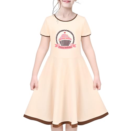 Image of Sunny Fashion Girls Dress Colorful Striped Knitted Cotton Stretch School