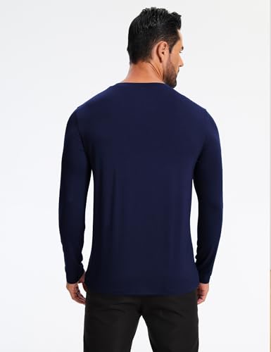 GYS Men's Pajama Top Bamboo Viscose Cloud-Soft Long Sleeve Loungewear Moisture-Wicking Relaxed Fit Sleep Shirt2