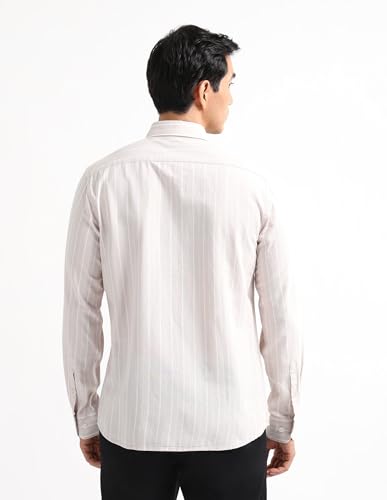 Image of Arrow Striped Slim Fit Mens Casual Shirts - 100% Cotton, Breathable & Comfortable, Full Sleeves Shirts for Men