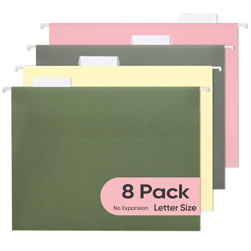 BALEINE Hanging File Folders, Letter and Legal Size, 1/5-Cut Tabs, 8PK Combo