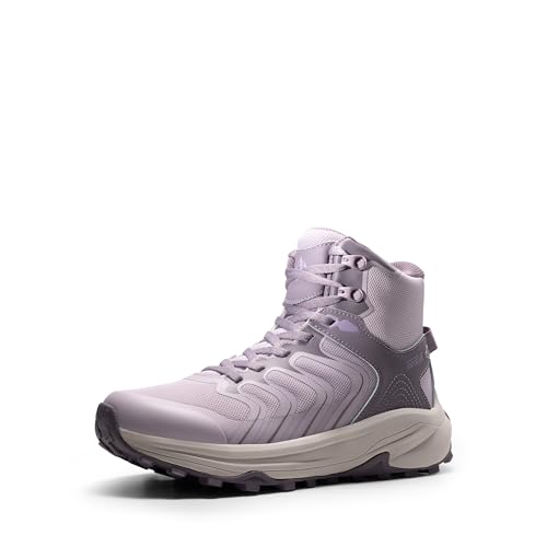 NORTIV 8 Women's Hiking Boots Waterproof with Arch Support Sneakers Walking Outdoor Comfortable Lightweight Boot Echo Mid 6 Light Purple