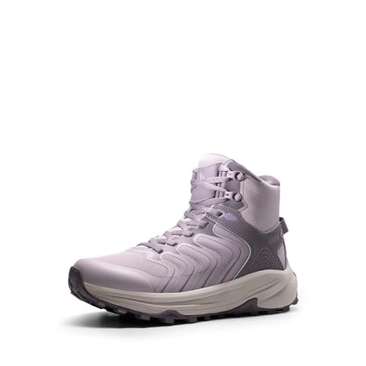 NORTIV 8 Women's Hiking Boots Waterproof with Arch Support Sneakers Walking Outdoor Comfortable Lightweight Boot Echo Mid,Size 8,Light Purple,NWUMHB2502