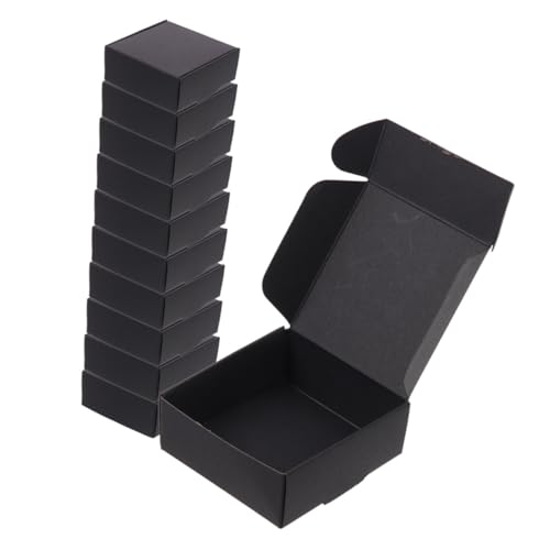 Mipcase 25 piezas Cajas de Cartón Negras para Envíos Resistente y Reutilizable Antigolpes y Montaje Rápido Cajas Pequeñas de Papel para Almacenaje y Paquetes Postales