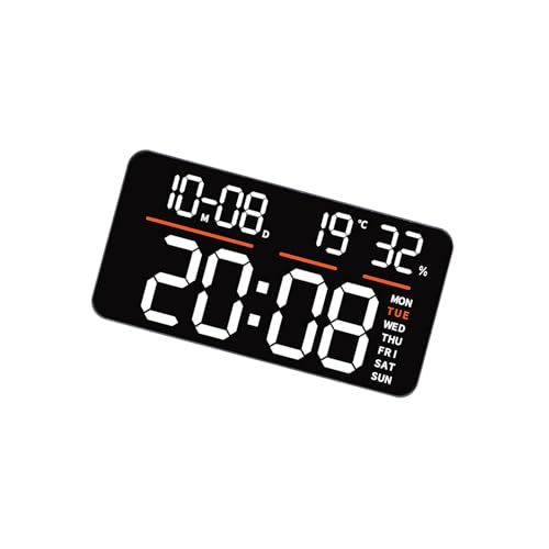Horloge numérique grand écran LED anti-bruit avec double alarme programmable