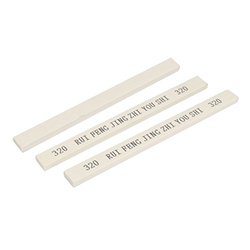 Aexit 320�O���b�g���������`�I�C���X�g�[���X�e�B�b�N��蔒3��(Affuteuses de batonnets rectangulaires, huile de polissage, grain 320, blanches 3 pieces
