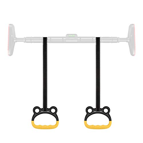 Leeofty Anéis de ginástica para crianças Balanços de fitness Anéis de mão Meninos Meninas Pull-ups B