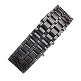 Montre LED pour homme   Étanche   Créative   Mode   Métal électronique   Affichage LED   Bracelet pour le sport, Noir , A: Red light, Unisexe