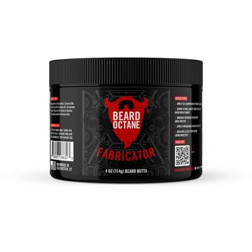 Beard Octane: Fabricator - Natural Beard Butter w/Shea - 4 Oz - Conditions & Styles - Made in USA - Sandalwood Vanilla Scent