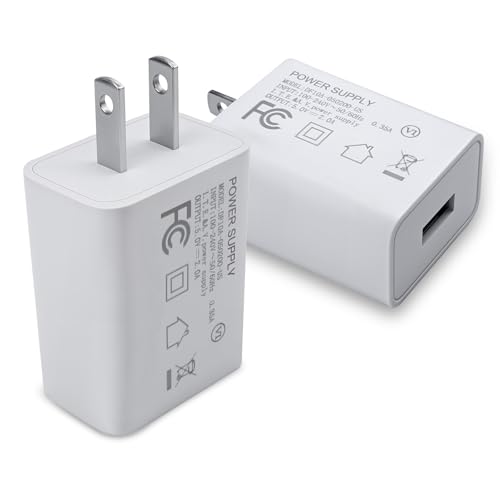 5V 2A Power Adapter UL Certified USB Plug Wall Charger Block Box AC Fast Charging Cube Brick Home Travel Use for iPhone 13/14/15/16/17 Pro/Pro Max/Plus XS/XR/X Watch Series 8/7 2Pack